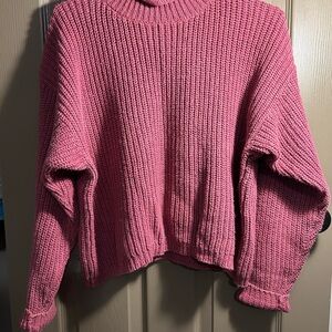 Women’s Paris Sports Club Textured Knit Sweater Pink M
